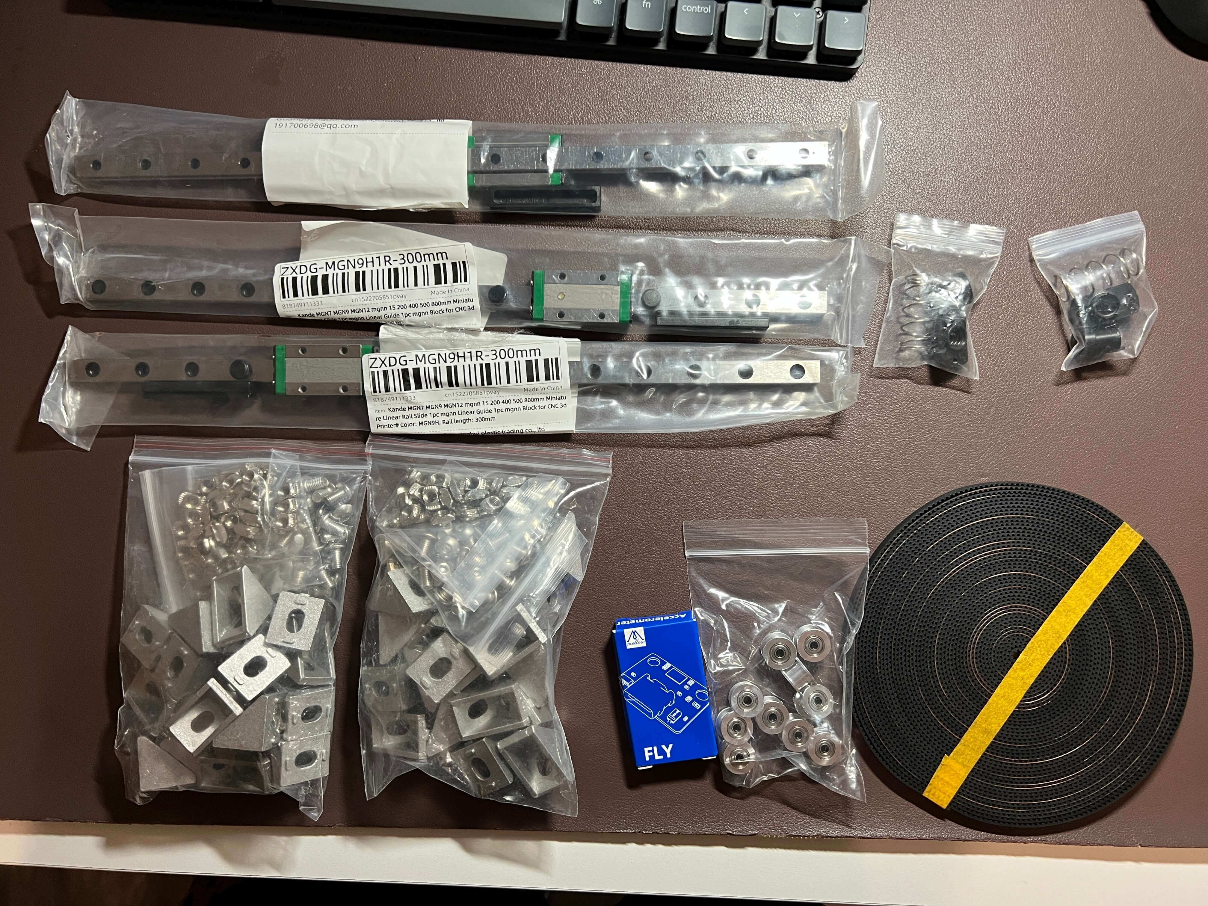 A collage of the parts purchased from AliExpress